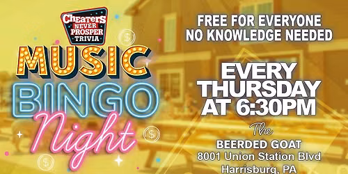 Weekly Music Bingo at The Goat - Harrisburg