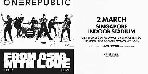 ONEREPUBLIC \u201cFrom Asia, With Love\u201d 2026