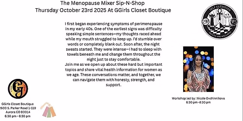 The Menopause Mixer Sip-N-Shop Kick At GGirls Closet Boutique