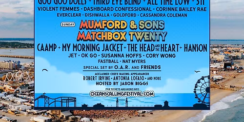 Oceans Calling Festival: Mumford & Sons  Twenty One Pilots  Dave Matthews Band & Matchbox Twenty - 3 Day Pass