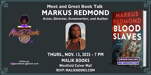 Meet & Greet Book Talk with Actor, Director and Author Markus Redmond
