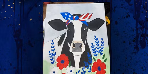 Patriotic Cow Paint & Sip