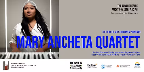 Mary Ancheta Quartet, presented by The Hearth Arts on Bowen