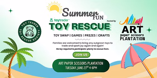 Summer Fun Toy Rescue with Art Paper Scissors Plantation