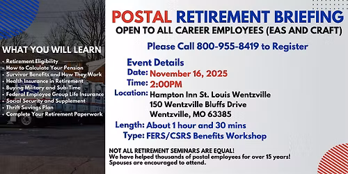 Postal Retirement Seminar Wentzville - 11\/16\/25