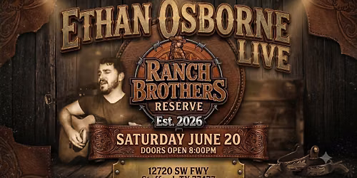 Live Music from Ethan Osborne Saturday June 20th 8PM