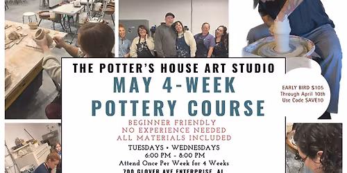 \ud83c\udf00\ud83c\udffa May 4-Week Pottery Wheel Experience \ud83c\udffa\ud83c\udf00
