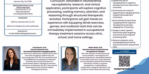 Online or In Person: Evidenced-Based Executive Function Intervention: Pediatric OT Practice