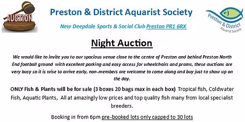 P.D.A.S. January Night auction Of Aquatic Life & Plants only