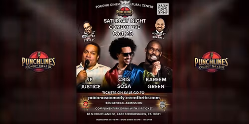 Comedy Live - Cris Sosa, Kareem Green, JP Justice, Big Rhed