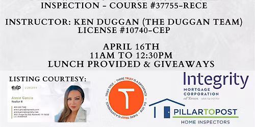 1 HR CE - What To Expect From A Home Inspection & Broker Open Tour
