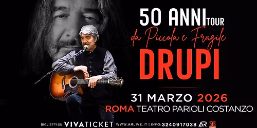 Drupi Roma Teatro Parioli Costanzo 31 marzo 2026