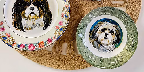 Paint Your Pet On A Vintage Plate