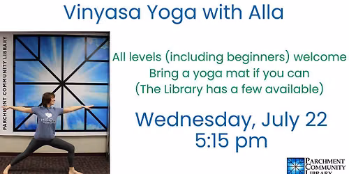 Vinyasa Yoga with Alla for Adults and Teens Ages 12+