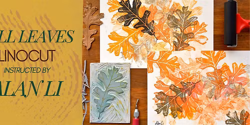 Fall Leaves Linocut | Alan Li