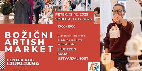 \ud83c\udf84 12. in 13. decembra vabljeni na prazni\u010dni ARTish market v Center Rog! \ud83c\udf84