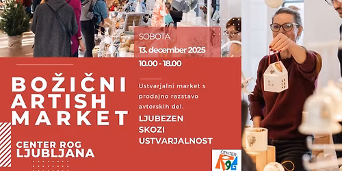 \ud83c\udf84 13. decembra vabljeni na prazni\u010dni ARTish market v Center Rog! \ud83c\udf84