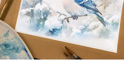 \ud83c\udfa8 Watercolour Blue Jay Workshop