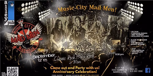 Music City Mad Men Rocks The Alley Pub.. Come party with us!