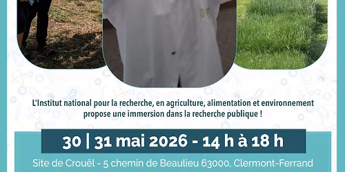 Journ\u00e9es portes ouvertes - INRAE Clermont-Auvergne-Rh\u00f4ne-Alpes