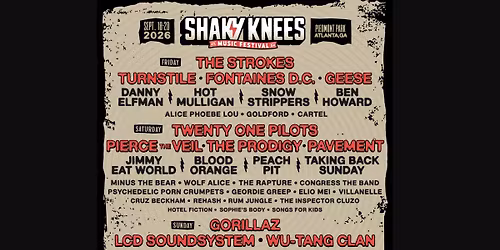 2026 Shaky Knees Music Festival - 3 Day Pass at Piedmont Park