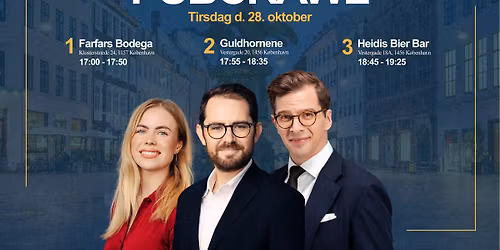 Politisk Pubcrawl med Alex, Alexander og Signe \u2013 sk\u00e6nk, snak og frihed!