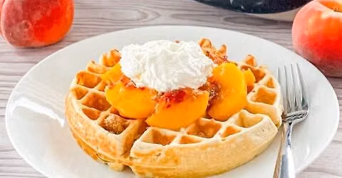 Peach Belgian Waffle Breakfast Buffet - all you can eat!