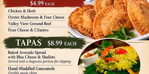 Tastings, Avocado Tapas, Empanadas & Farm Fresh Soups!
