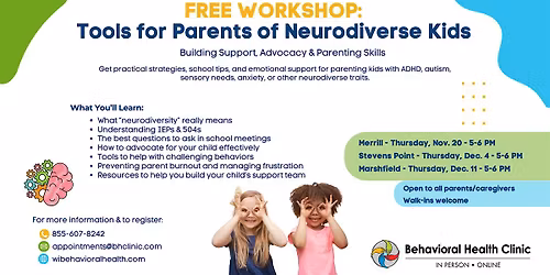 FREE WORKSHOP: Tools for Parents of Neurodiverse Kids