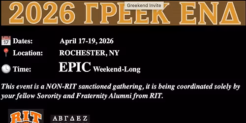2026 Greek End | RIT - April 17-19, 2026