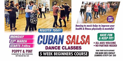 Cuban Salsa 5 Week Beginners Course at Poppy & Pint