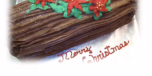 Yule Log Chocolate Roll Cake Baking & Decorating