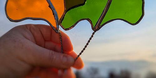 Stained Glass Ginko Leaves