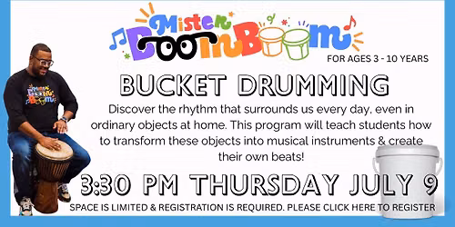 Bucket Drumming with Mr. Boom Boom