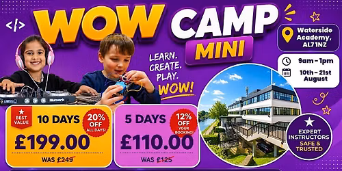 Waterside Academy Summer WOW Camp (17th - 21st August)