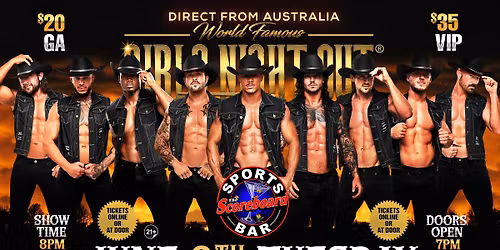 June 9th: Roseburg, OR - GIRLS NIGHT OUT AUSTRALIAN TAKEOVER at Scoreboard Annex