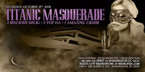 DC Halloween Party Cruise | Titanic Masquerade