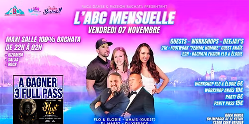 ABC Mensuelle 100%  BACHATA  "Vend 7 Nov" Annecy