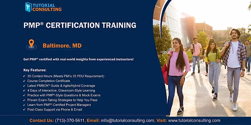 Get PMP\u00ae Certified \u2013 Join Our Classroom Bootcamp in Baltimore, MD
