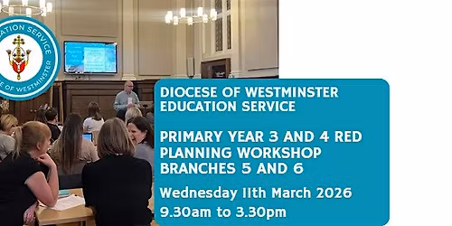 Primary Year 3 & 4 RED Planning Workshop Branches 5 and 6 - Central London