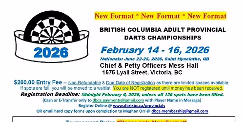 2026 DARTS BC PROVINCIALS