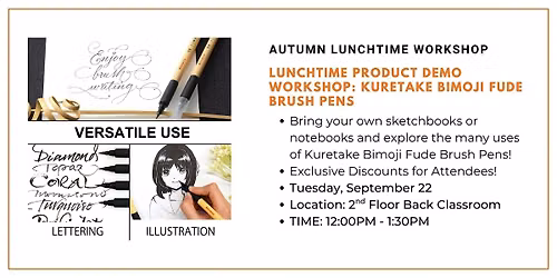 Autumn Lunchtime Product Demo Workshop: Kuretake Brush Pens