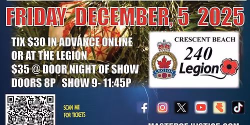 Crescent Beach Legion Christmas with Master Of Justice