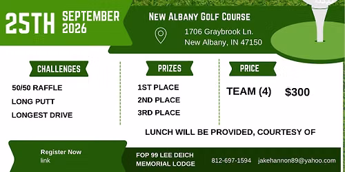 2nd Annual Fop 99 Lee Deich Memorial Lodge Golf Scramble