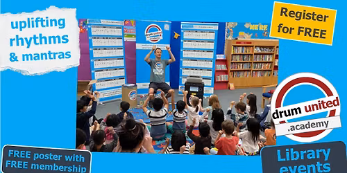 drum united - Under 5s - School Holiday Library events - Rhythms & Mantras