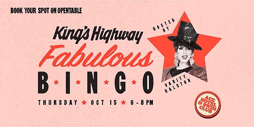 Drag Bingo w\/ Vanity Halston in King's Highway