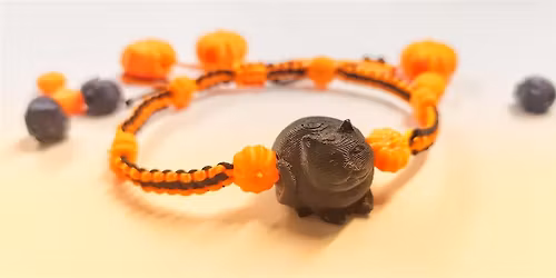 Macram\u00e9 a Halloween Bracelet with 3D Printed Charms