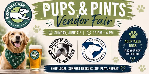 \ud83d\udc3e\ud83c\udf7b Pups & Pints Vendor Fair \ud83c\udf7b\ud83d\udc3e