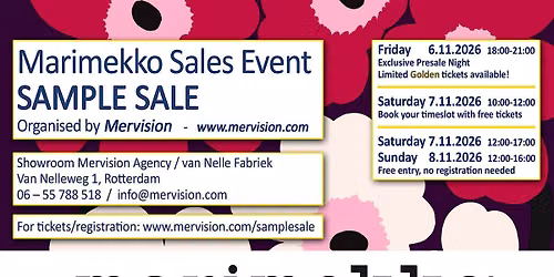 Marimekko Sample Sale 2026 Rotterdam