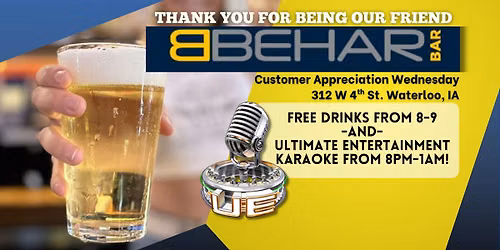 Customer Appreciation Karaoke at Behar Bar
